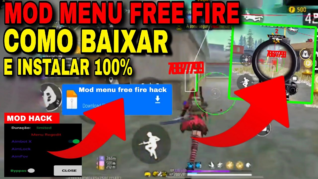 COMO BAIXAR HACK NO FREE FIRE 🤖 DOWNLOAD MOD MENU GRATIS 100% HS COMO INSTALAR MOD HS ANTBAN