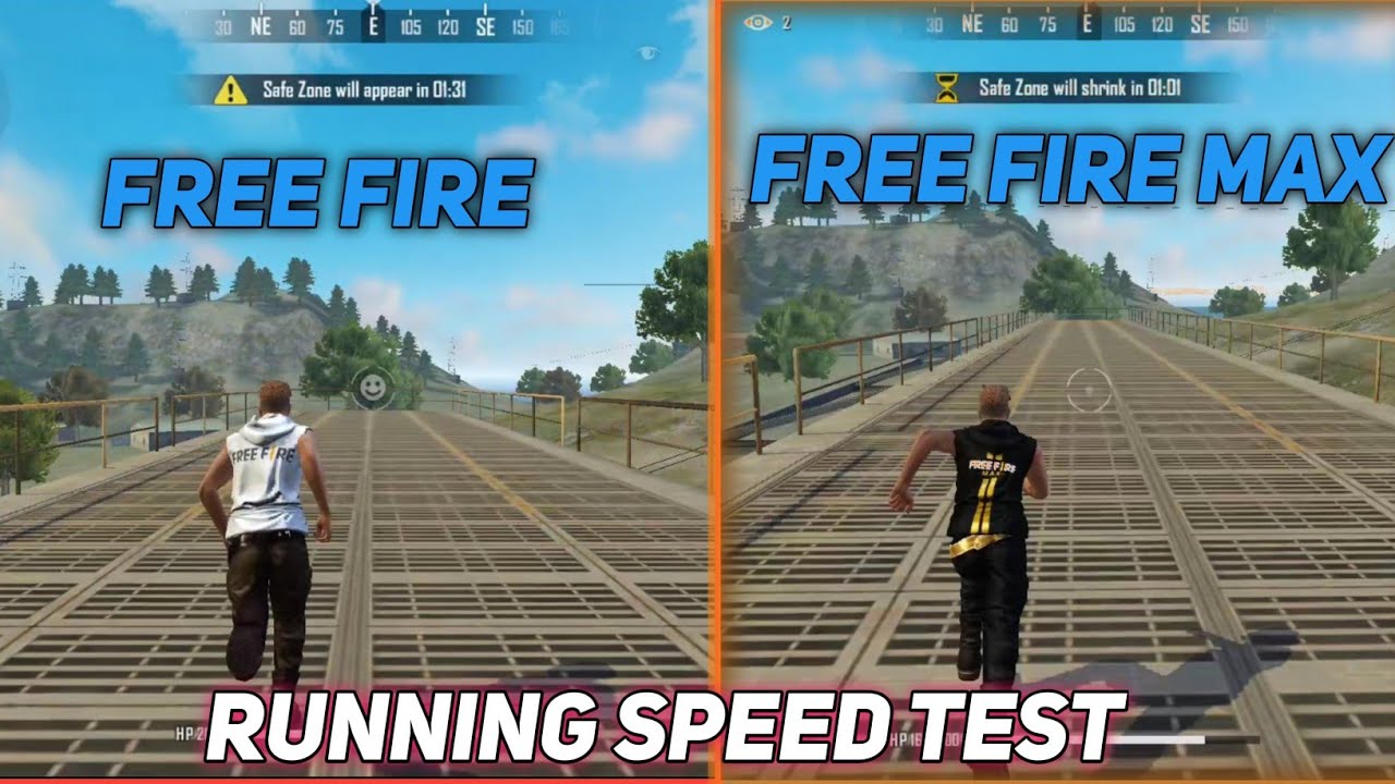 FREE FIRE VS FREE FIRE MAX RUNNING SPEED TEST | #shorts
