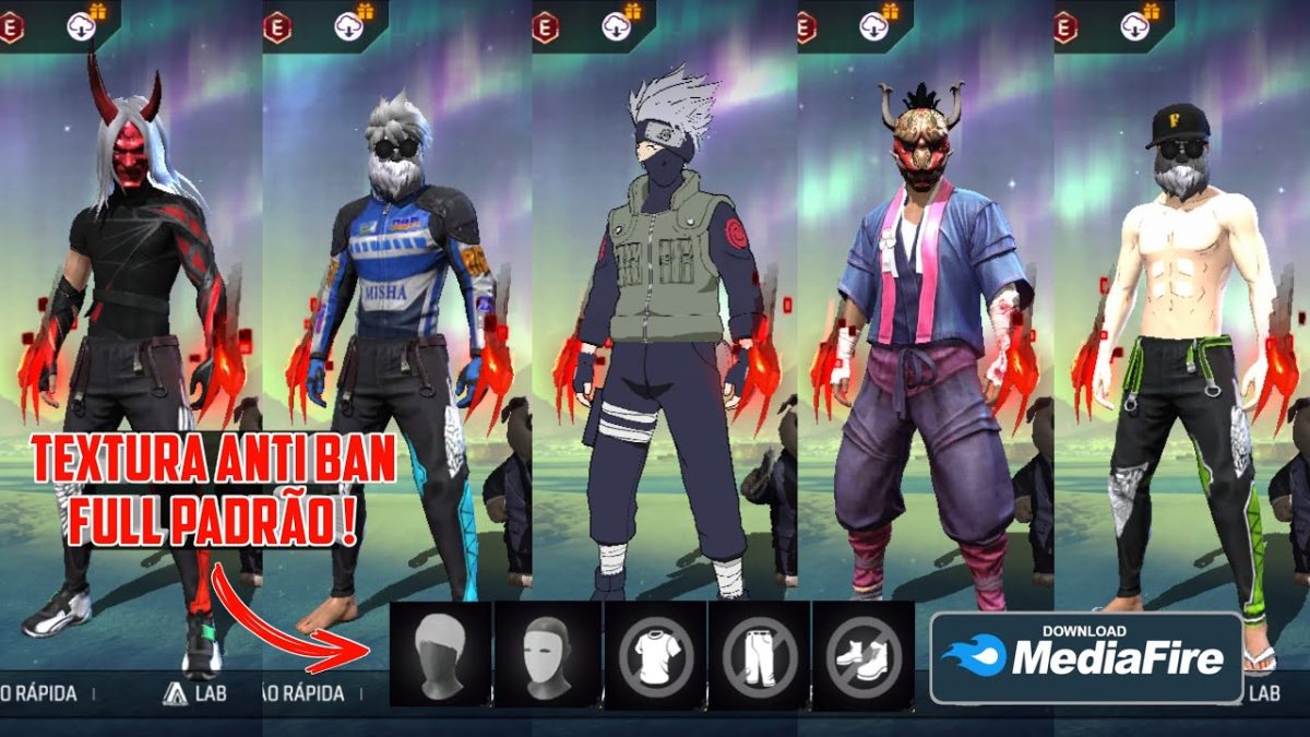➡️ PACK de TEXTURA na ROUPA PADRÃO - TEXTURA INSTAPLAYER - TEXTURA FREE FIRE ANTI BAN