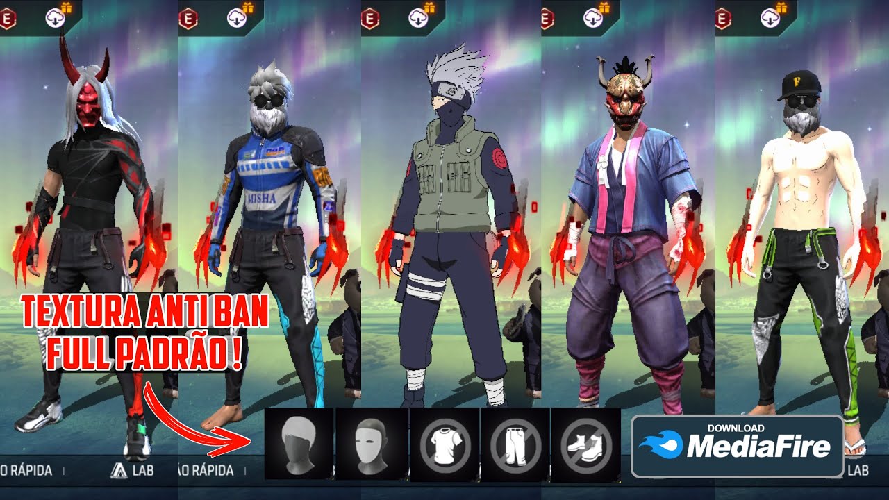 ➡️ PACK de TEXTURA na ROUPA PADRÃO - TEXTURA INSTAPLAYER - TEXTURA FREE FIRE ANTI BAN
