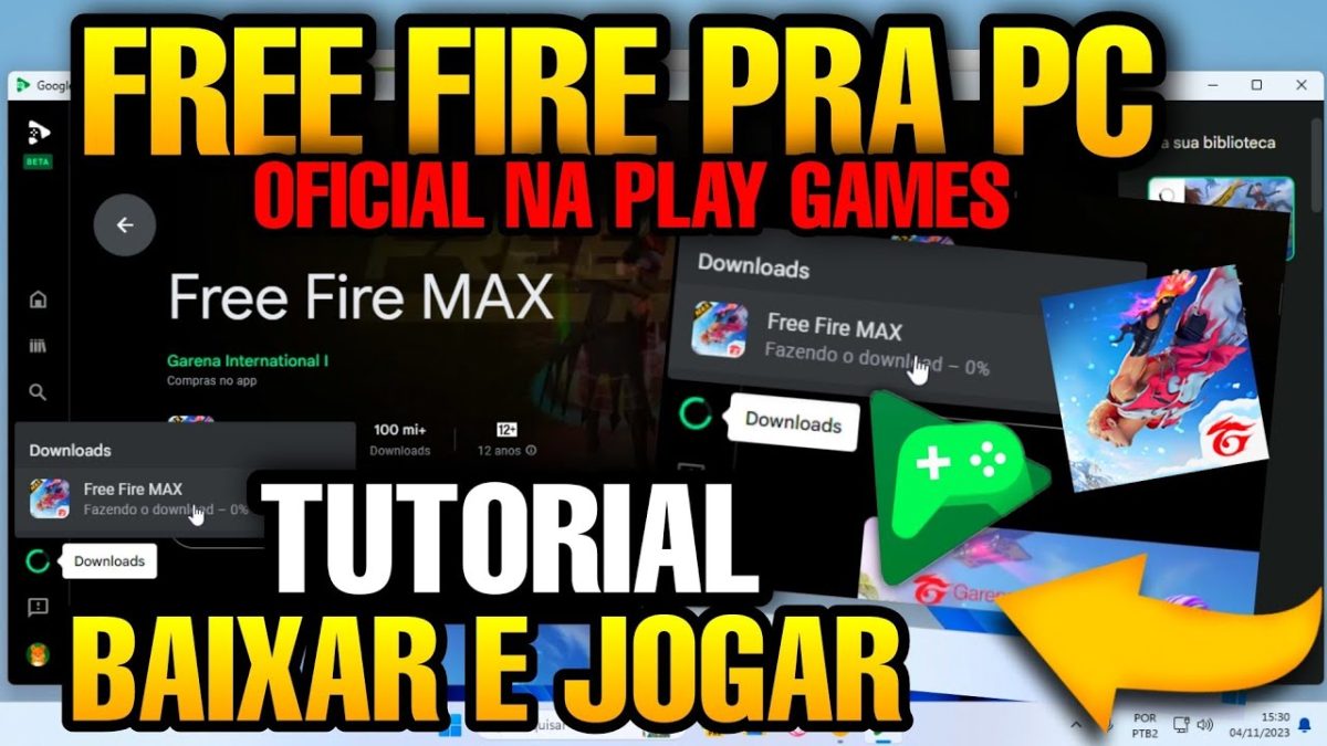 SAIU FREE FIRE PRA PC! COMO BAIXAR E JOGAR FREE FIRE NO COMPUTADOR! OFICIAL PLAY GAMES
