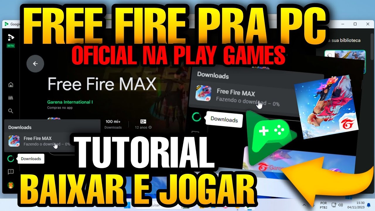 SAIU FREE FIRE PRA PC! COMO BAIXAR E JOGAR FREE FIRE NO COMPUTADOR! OFICIAL PLAY GAMES