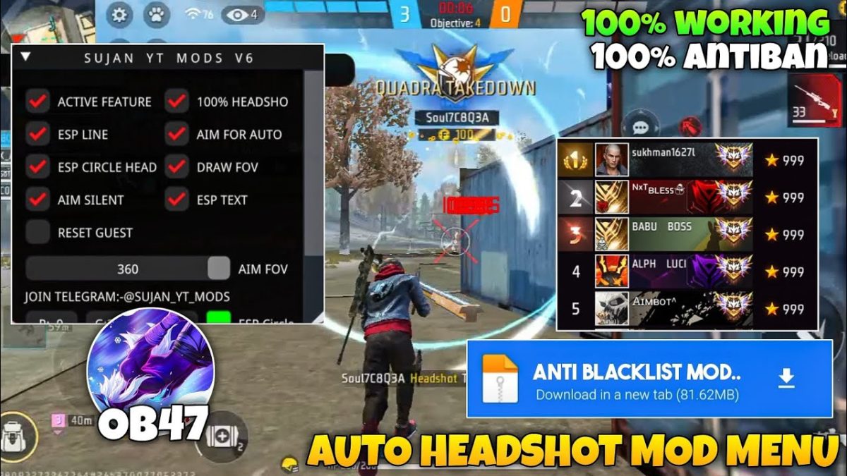 Ob47 Free Fire Hack 🔥 ff Hack Mod Menu Download 🤩 Hack Free Fire | Ffh4x | Free Fire Headshot Hack