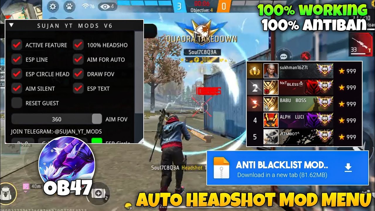 Ob47 Free Fire Hack 🔥 ff Hack Mod Menu Download 🤩 Hack Free Fire | Ffh4x | Free Fire Headshot Hack