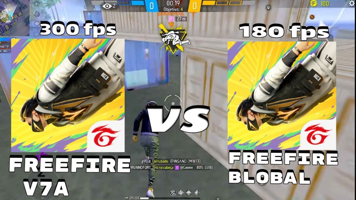 FREEFIRE V7A VS FREEFIRE GLOBAL QUAL DA MAIS FPS ? MELHOR COMPARAÇAO NO ULTRA , FREEFIRE V7A DA BAN?
